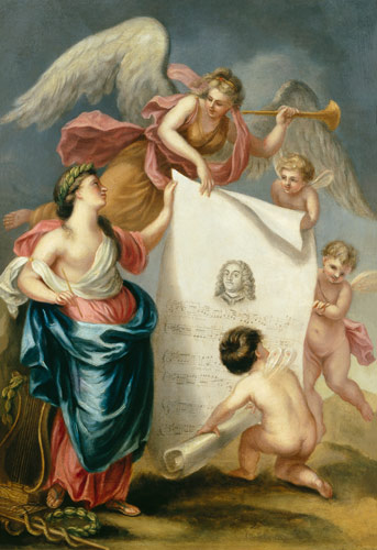 Allegorical study for a memorial print of Handel from Giovanni Battista Cipriani