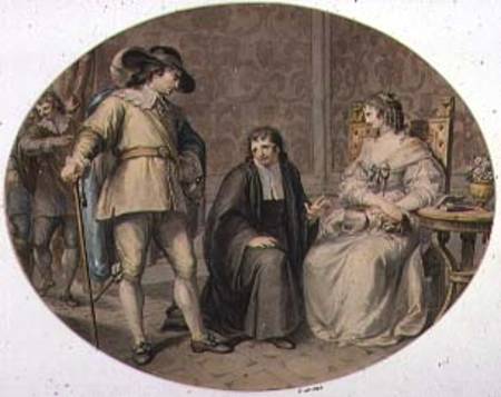 Oliver Cromwell discovering his Chaplain, Jeremiah White, on his Knees before his youngest Daughter, from Giovanni Battista Cipriani
