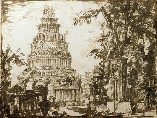 Neo-classical Structures (pen & ink on paper) from Giovanni Battista Piranesi