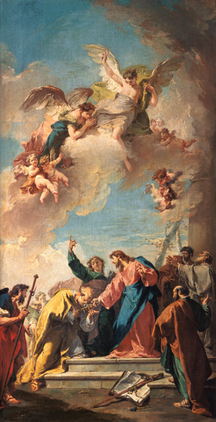 Christus übergibt Petrus die Schlüssel zum Paradies. from Giovanni Battista Pittoni