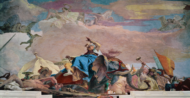Africa, one of the Four Continents from the ceiling of the 'Treppenhaus' from Giovanni Battista Tiepolo
