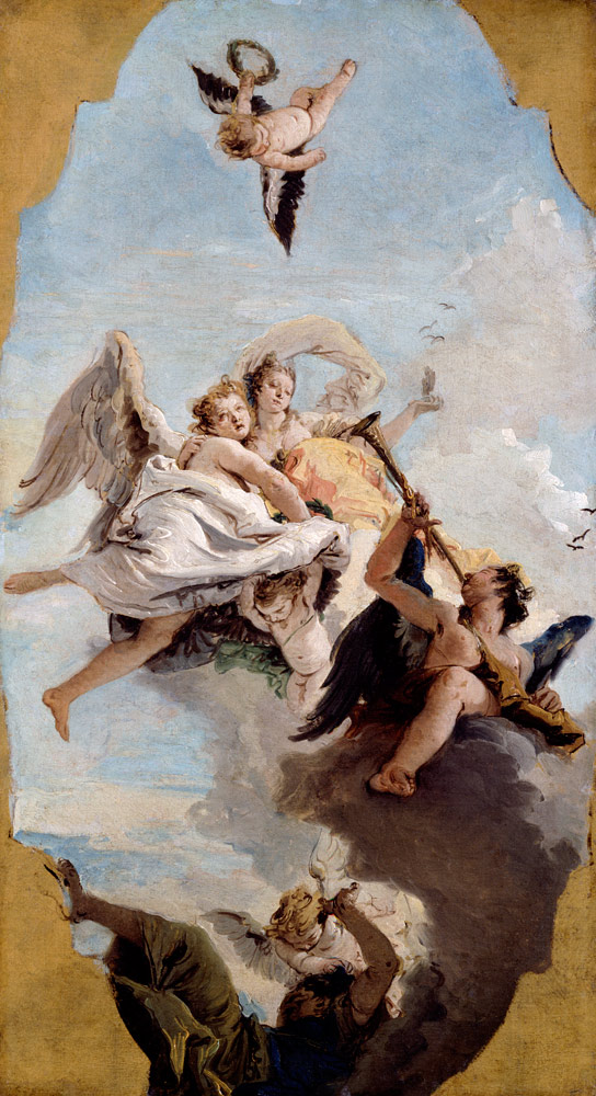 Fortitude and Wisdom, or Wisdom putting Ignorance to Flight, modello for a ceiling fresco in the Vil from Giovanni Battista Tiepolo