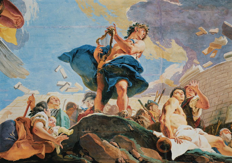 The Force of Eloquence, Amphion raising the walls of Thebes with his lyre from Giovanni Battista Tiepolo