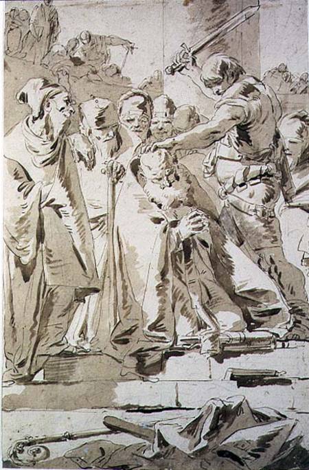 The Decapitation of a Bishop (pen & ink on paper) from Giovanni Battista Tiepolo