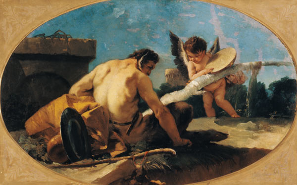 Satyr and Putto with a Tambourine from Giovanni Battista Tiepolo