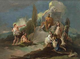 Apollo and Marsyas, c.1720-21 (oil on canvas)