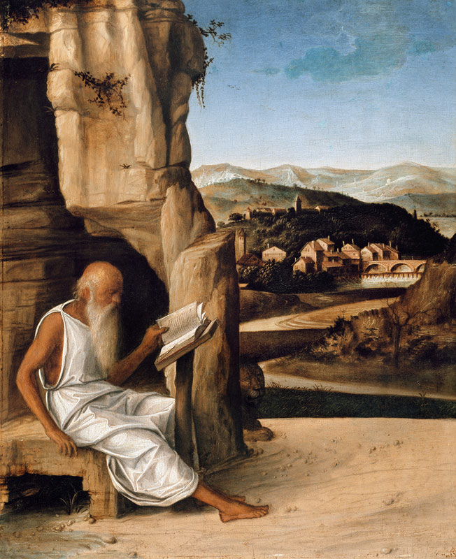St. Jerome Reading in a Landscape from Giovanni Bellini