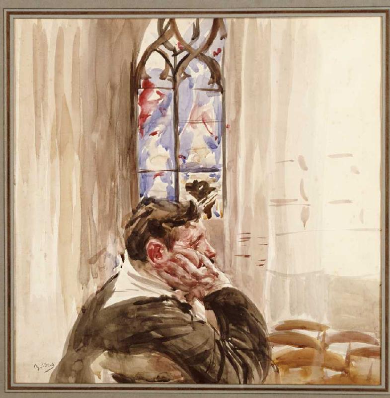 Bildnis eines Mann in der Kirche from Giovanni Boldini