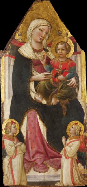 Thronende Madonna mit Kind und Engeln