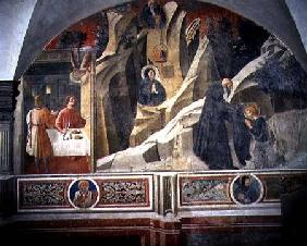 St. Benedict Receiving Bread and a Cloak from the Hermit Romano detail from the fresco cycle of the