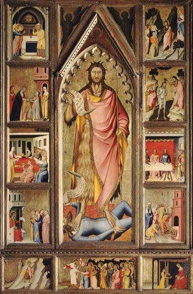 Der Hl. Johannes  umgeben von elf Szenen seines Lebens. from Giovanni (di Niccolo) del Biondo
