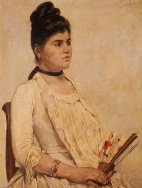 Portrait of a Lady holding a fan