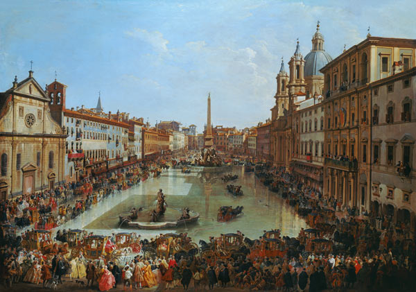 Piazza Navona in Rom unter Wasser gesetzt. from Giovanni Paolo Pannini