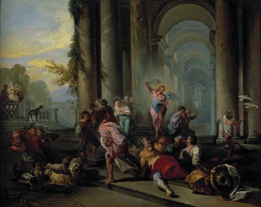 Die Austreibung der Wechsler aus dem Tempel from Giovanni Paolo Pannini