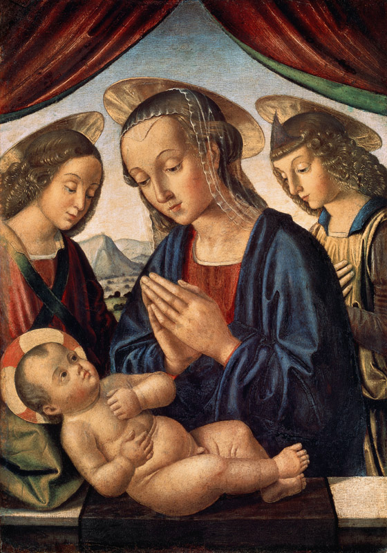 Virgin and child with angels from Giovanni Santi