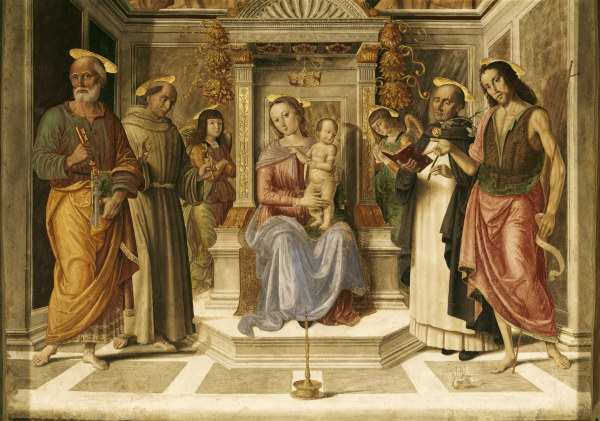 G.Santi, Maria mit Kind u.Heiligen from Giovanni Santi