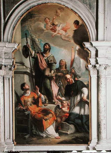 Saint Lawrence, Saint Francis of Sales, Saint Rocco and Saint Anne from Girolamo Brusaferro