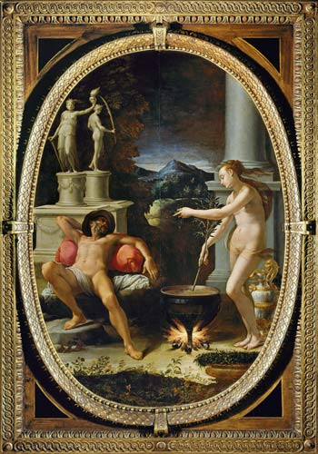 Medea verjüngt Edone. from Girolamo Macchietti