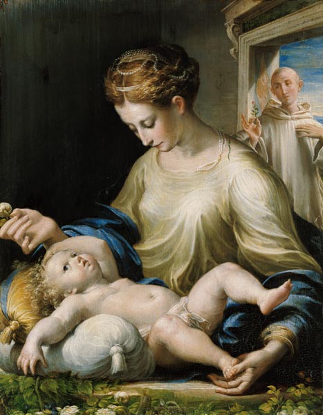 Maria mit dem Kinde und dem hl. Bruno. from Girolamo Mazzola Bedoli