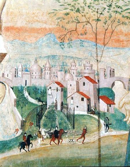 View of Prato City, detail from the Crucifixion, from the Chapter House from Girolamo Ristori