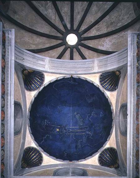 The Path of the Sun through the stars on the night of the 4th July 1442, from the soffit above the a from Giuliano d'Arrighi Pesello