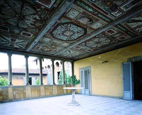 Interior view of the loggia, Villa Medicea di Careggi (photo) from Giuliano Giamberti da Sangallo