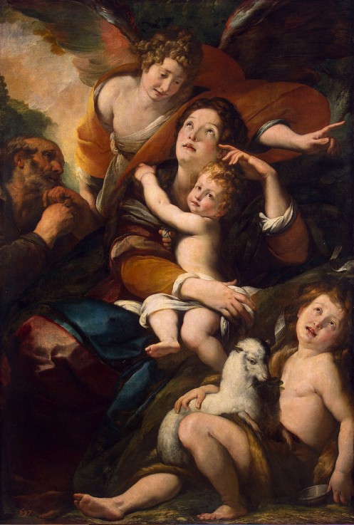 The Holy Family with John the Baptist and Angel from Giulio Cesare Procaccini