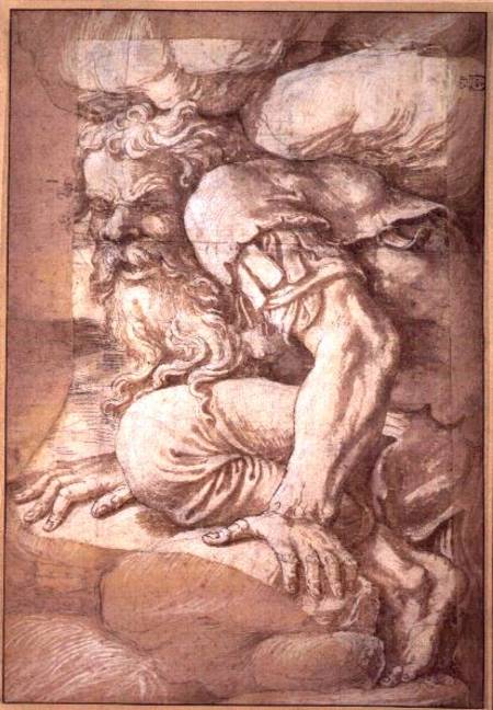 Giant, sketch for the fresco of the Fall of the Giants, Palazzo del Te, Mantua from Giulio Romano
