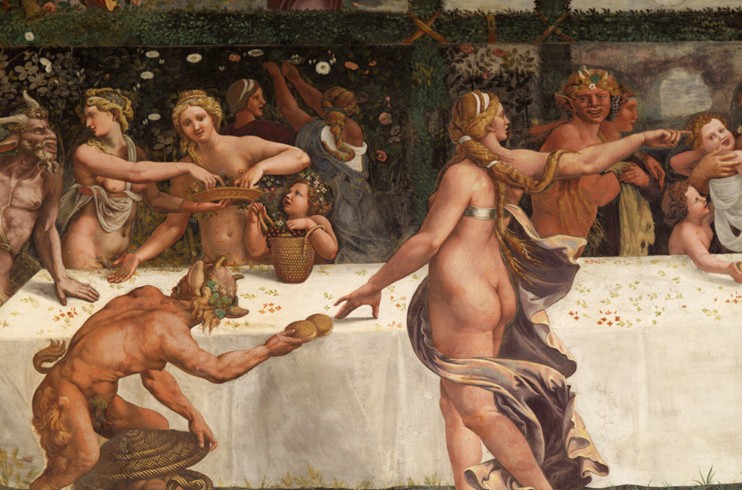 Wedding Feast of Cupid and Psyche, detail from Giulio Romano