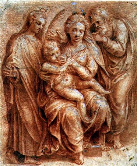 Holy Family with a Virgin Martyr from Giulio Romano