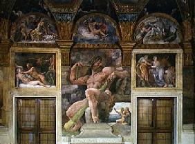 Olympia seduced by Jupiter, Polyphemus guarding Acis and Galatea, Pasiphae entering the cow construc