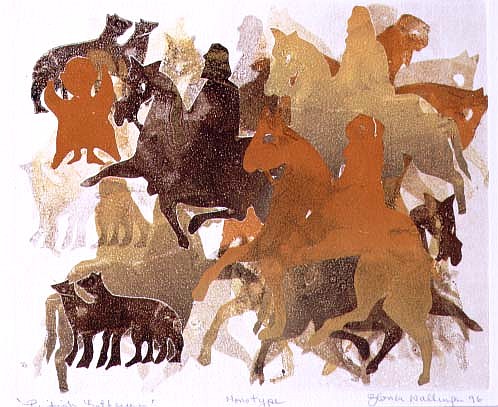 Pictish Gathering, 1996 (monotype)  from Gloria  Wallington