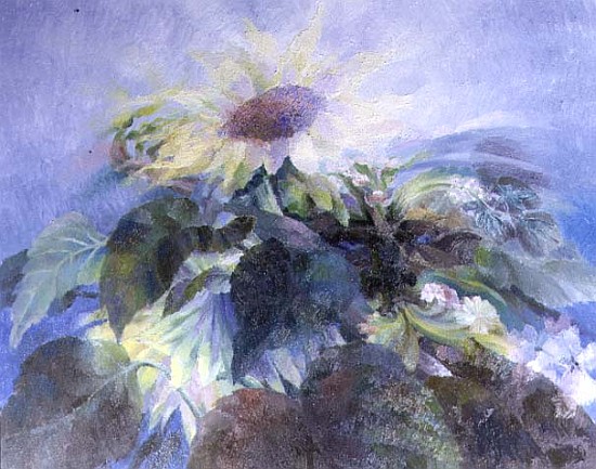 The Green Man with Sunflowers (Nocturne) 1994 (oil on canvas)  from Glyn  Morgan