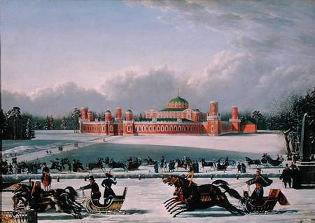 Sleigh Race at the Petrovsky Park in Moscow from Golitsyn