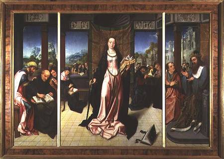 St. Catherine and the Philosophers (panel) from Goossen  van der Weyden