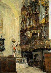 Orgel mit Krämerchor im Dom zu Lübeck.