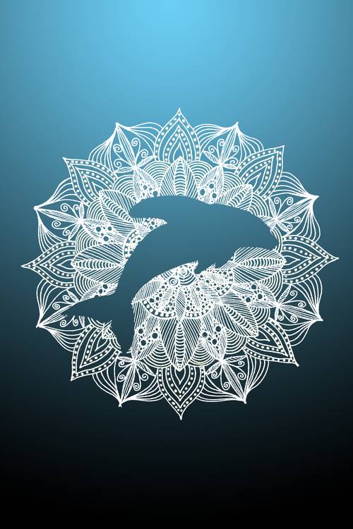 Blauer Mandala Delphin from Sebastian  Grafmann