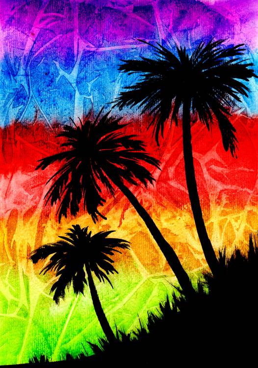 Rainbow Palm Tree Silhouettes from Sebastian  Grafmann