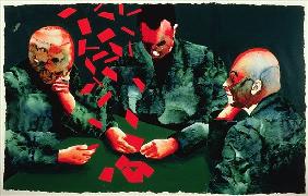 The Card Players, 1987 (w/c & acrylic on paper) 