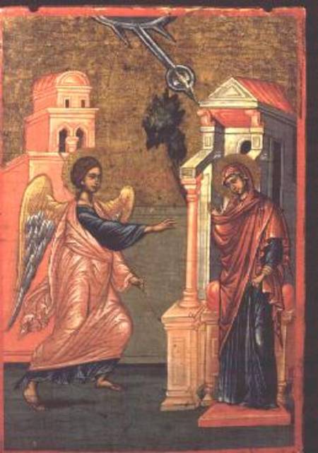 Annunciation, Greek icon from Greek School
