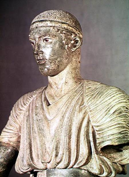 Detail of the Delphi Charioteer from Greek School