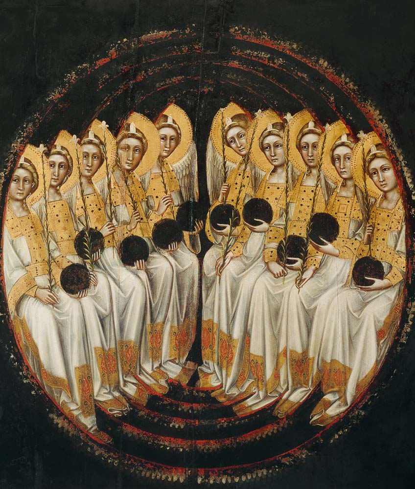 Seated Angels with Orbs in their Hands from Guariento d` Arpo