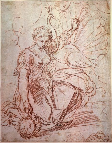 Guercino/ Juno schmückt die Pfaue/ 17.Jh from Guercino (eigentl. Giovanni Francesco Barbieri)