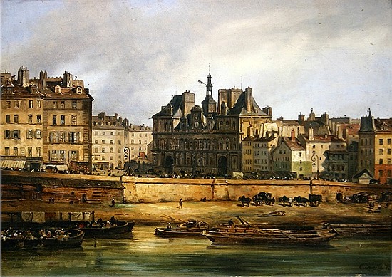 Hotel de Ville and embankment, Paris from Guiseppe Canella