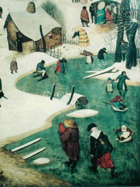 Children Playing on the Frozen River, detail from the Census of Bethlehem from Giuseppe Pellizza da Volpedo