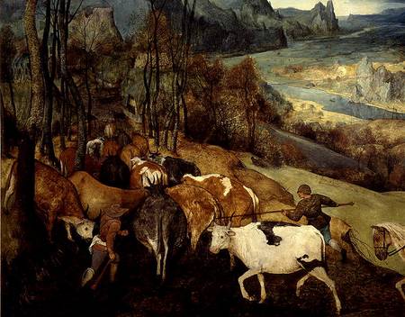 The Return of the Herd (Autumn) 1565  (detail of 186444 and 556) from Giuseppe Pellizza da Volpedo