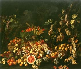 Stilleben mit Früchten und Blumen