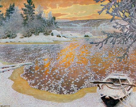 Frost on Ice, 1924 (colour litho)