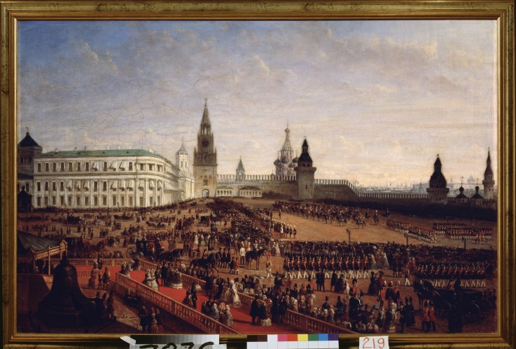 Military parade during the Coronation of the Emperor Alexander II in the Moscow Kremlin on 18th Febr from Gustav Schwarz