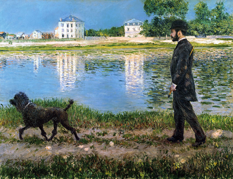 Richard Gallo and His Dog at Petit Gennevilliers from Gustave Caillebotte